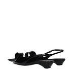 Prada Black Leather Flat Sandals