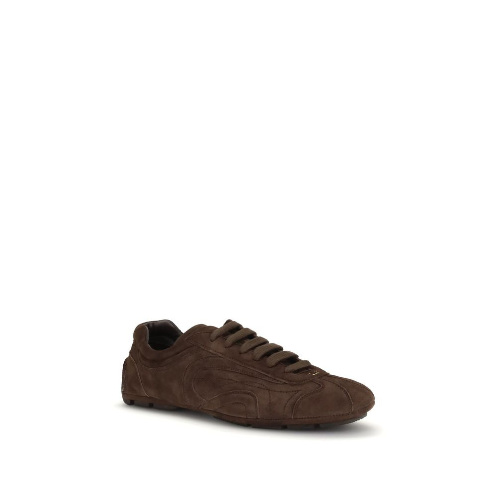 Prada Brown Lamb Ovis Aries Aries Athletic Sneakers